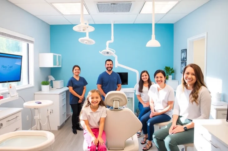 Clear illustration of Ventura Bright Dental team providing friendly dental care in a modern