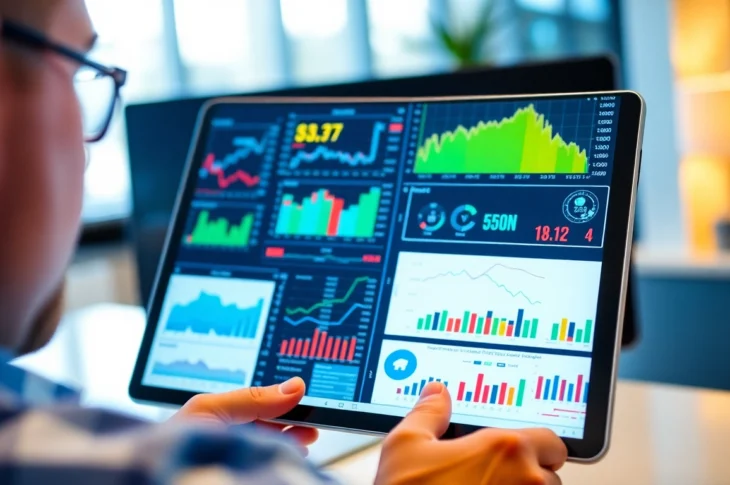 In-Depth Investment Reports being analyzed by a financial professional on a modern digital