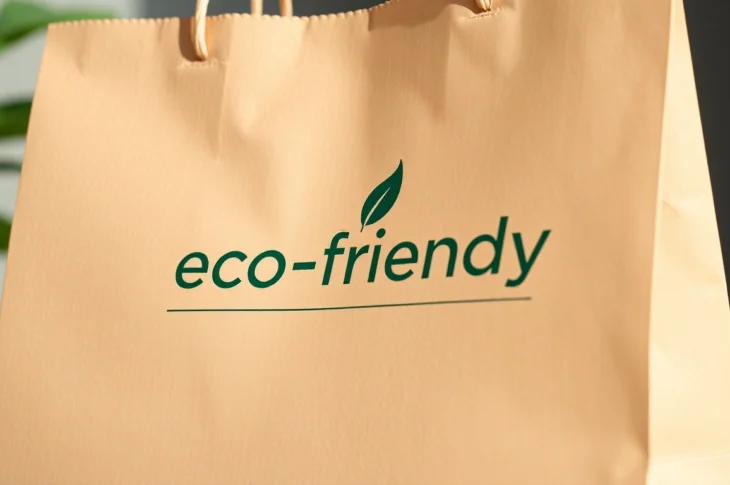 High-quality torba papierowa being filled with fresh bakery products, showcasing eco-friendly