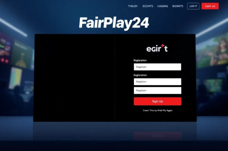 FairPlay24 register process on an engaging user interface emphasizing trust and simplicity for