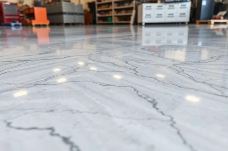 Professional installation of an epoxy resin floor showcasing durability and sleek finish in a