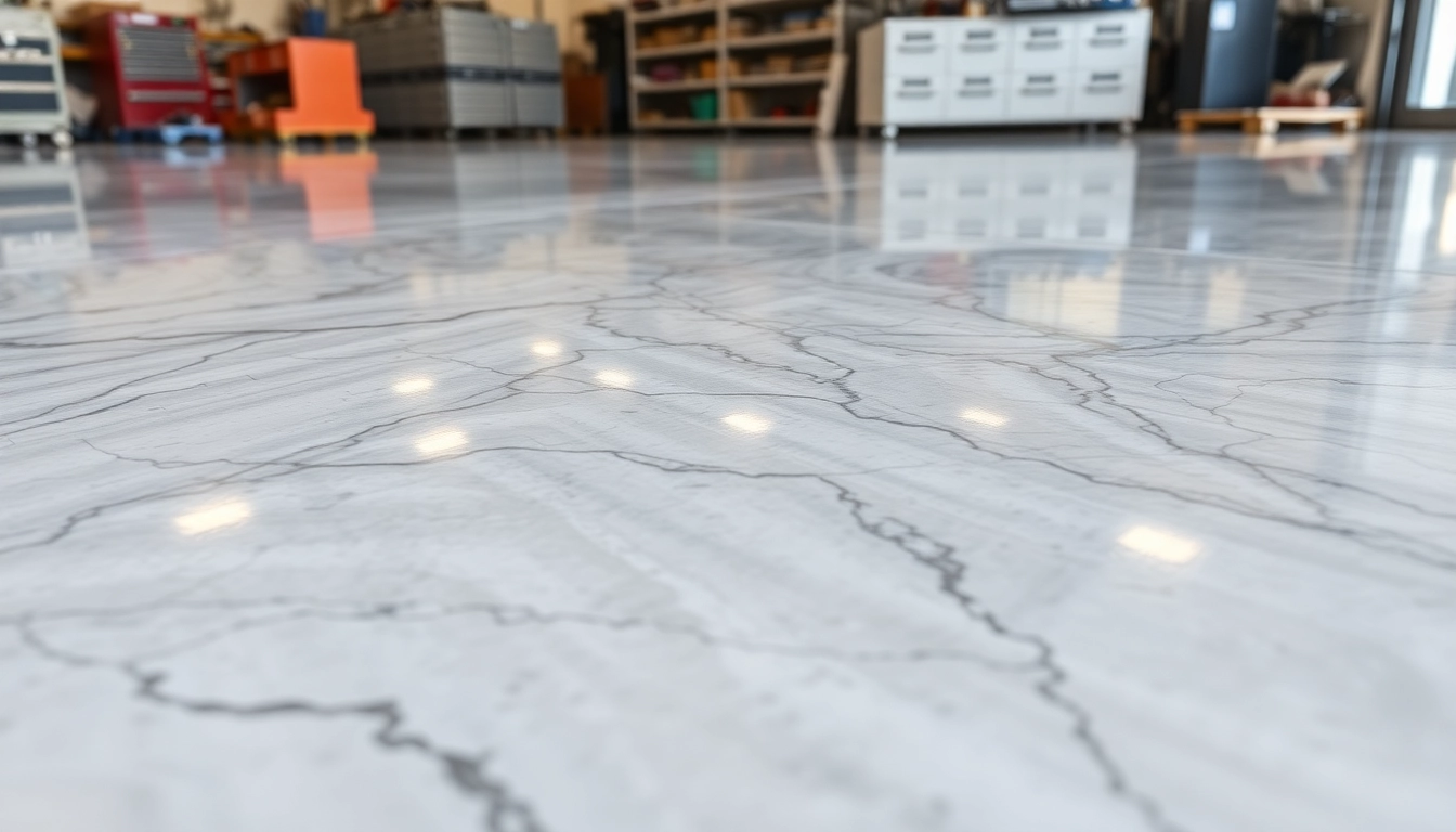 Professional installation of an epoxy resin floor showcasing durability and sleek finish in a